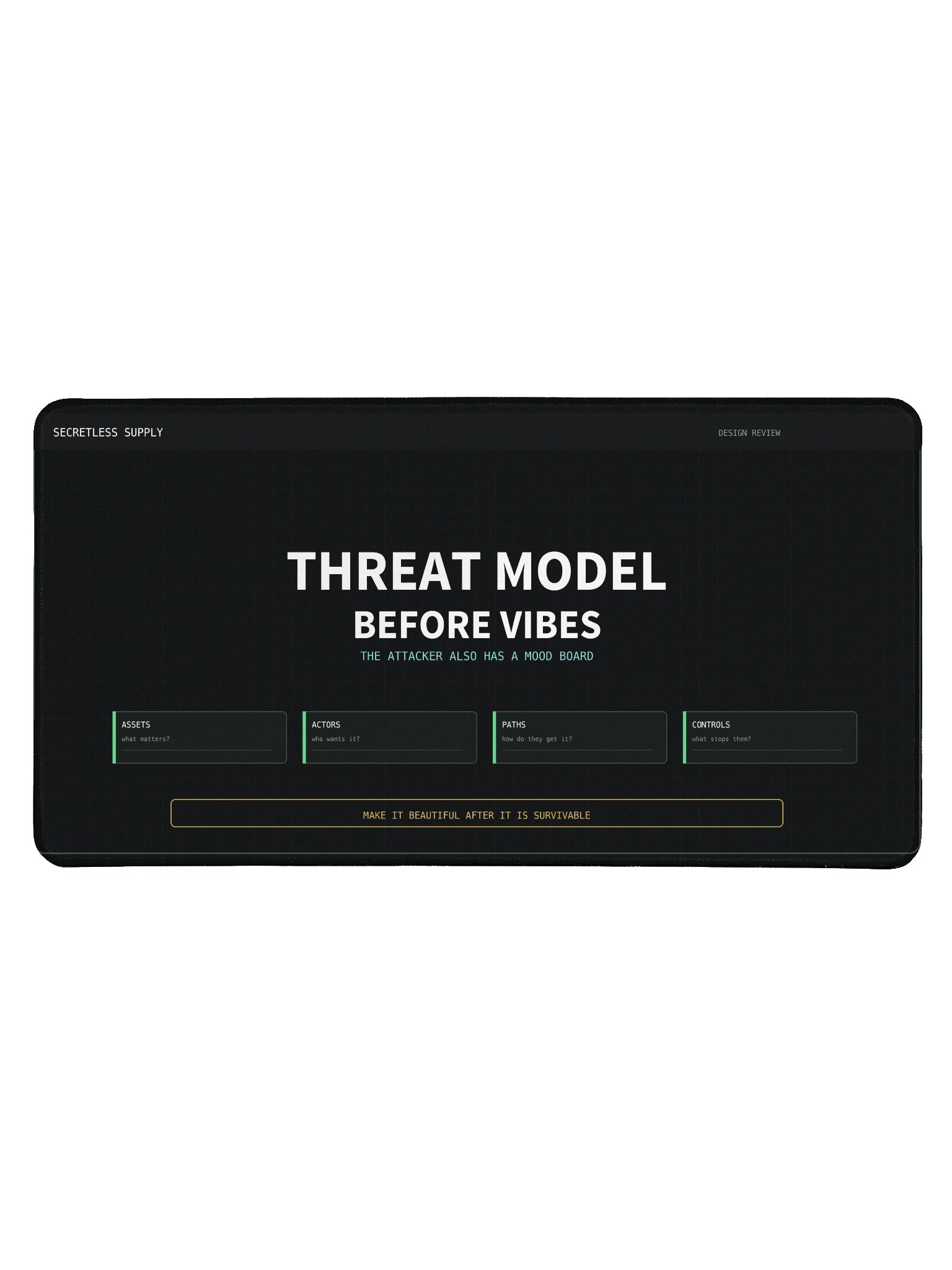 Threat Model Before Vibes Desk Mat product image (1)