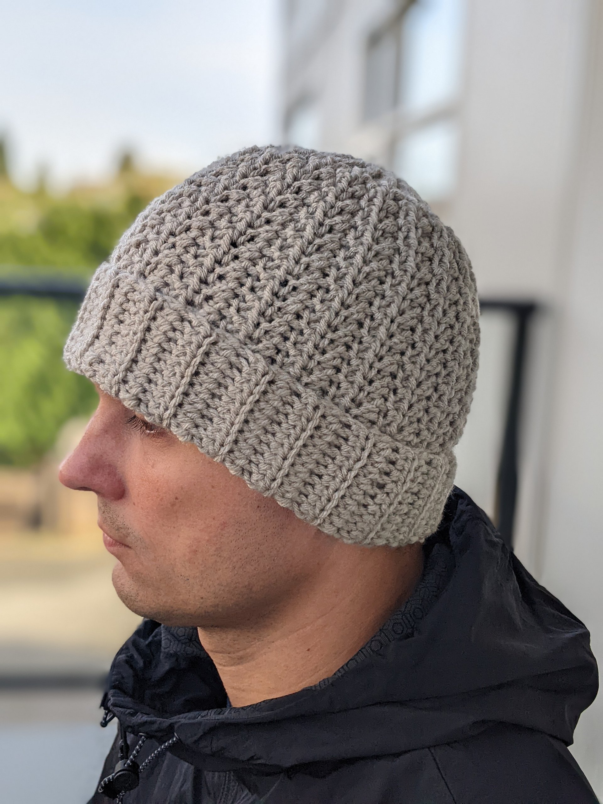 Crochet Modern Textured Hat Pattern for Men product image (4)