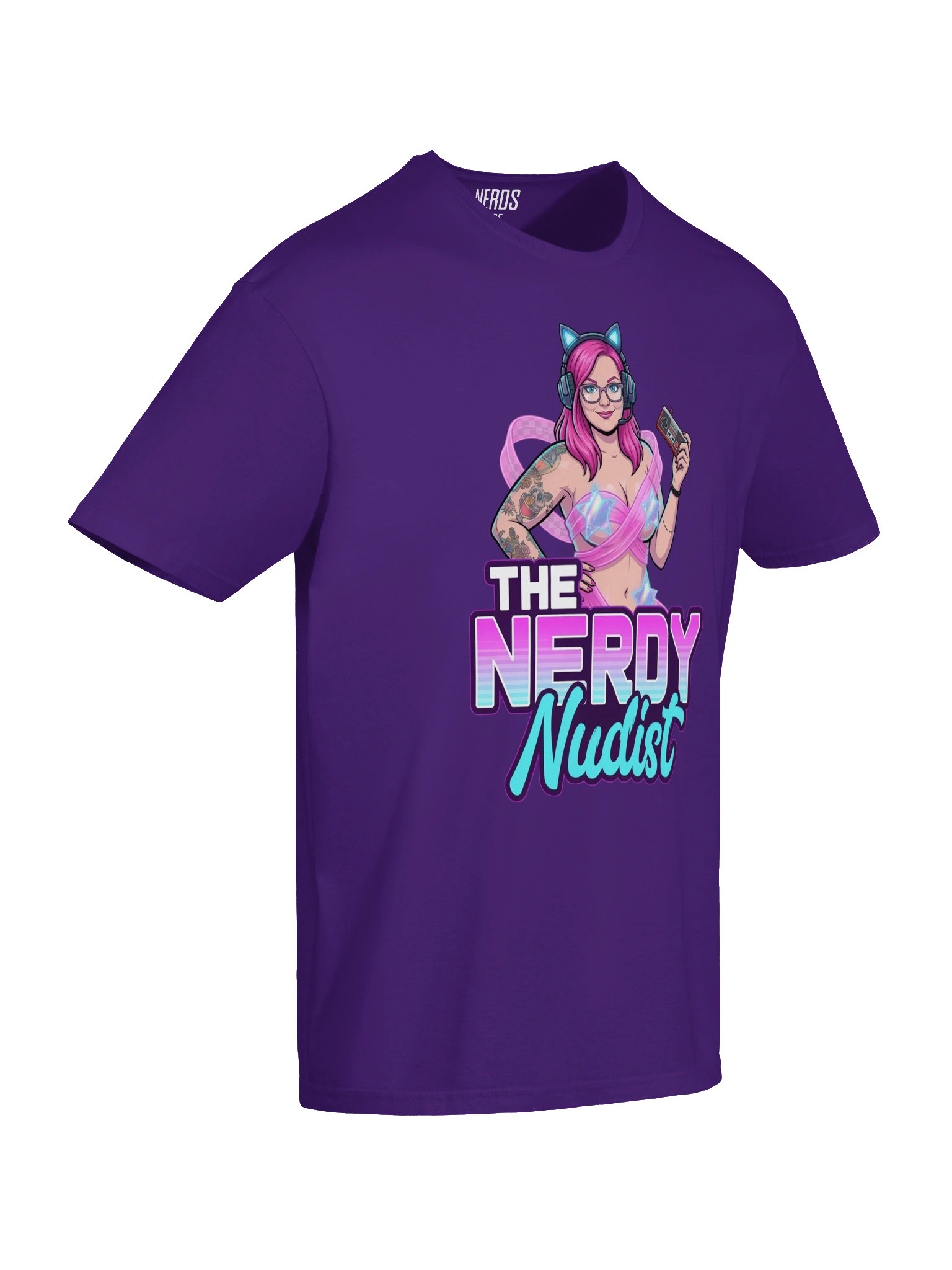 Nerdy Nudist Logo Tee (purple, navy) product image (6)