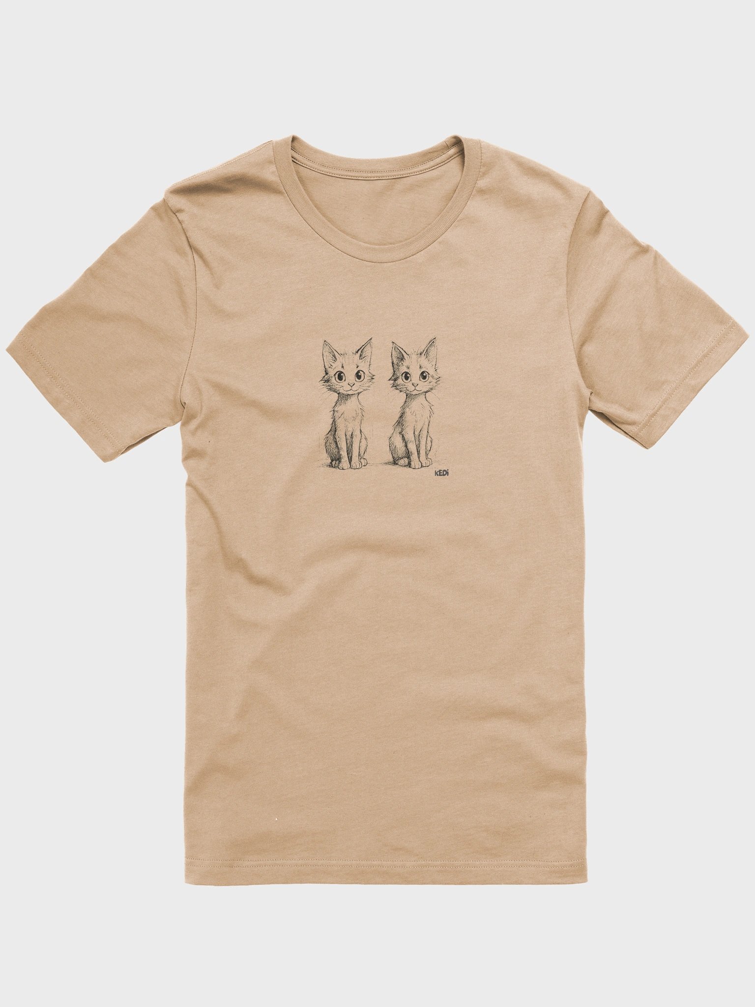 Whimsical Cat Duo Sketch T-Shirt product image (61)