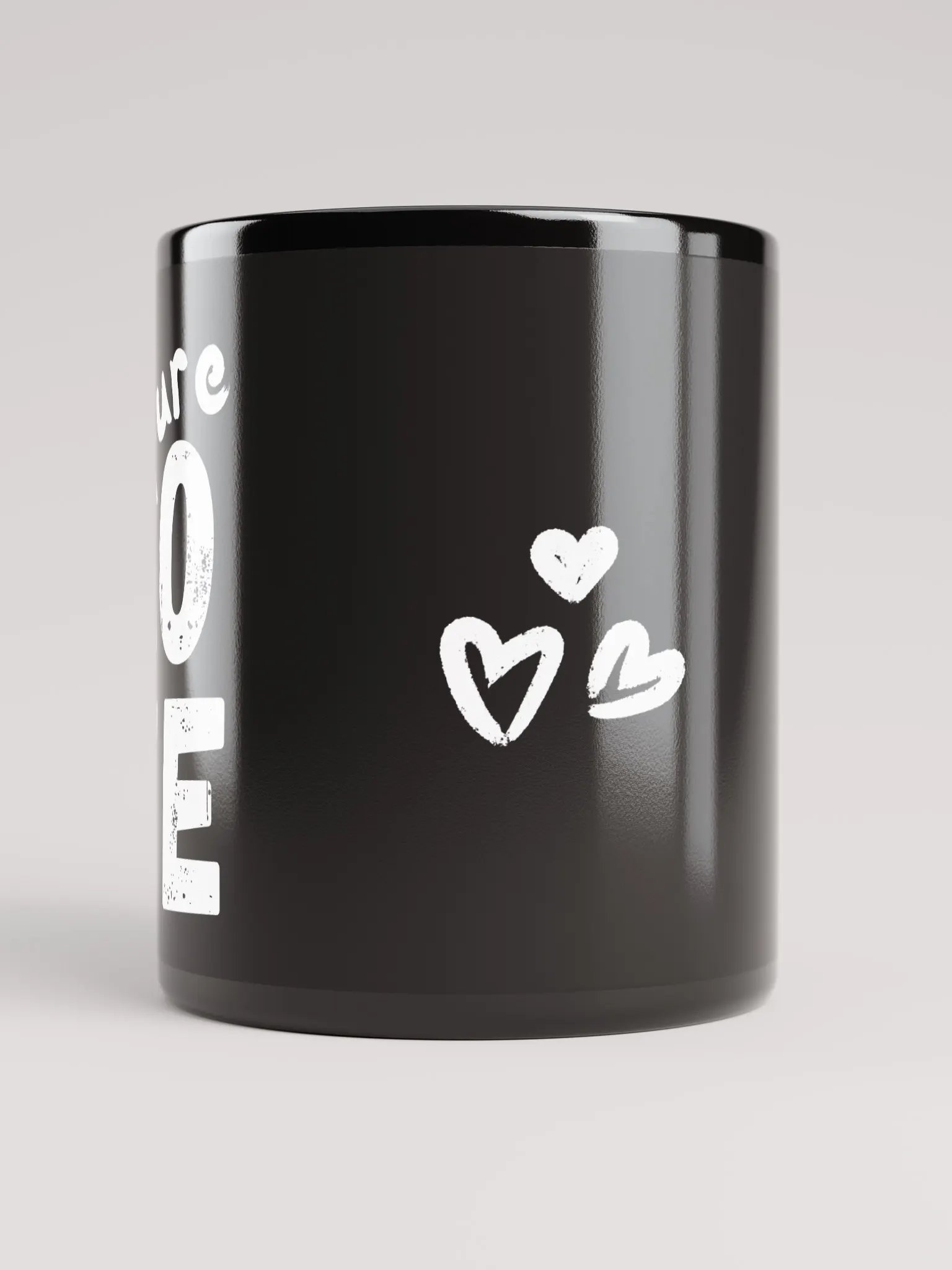 Pure LOVE White - on black glossy Mug product image (2)