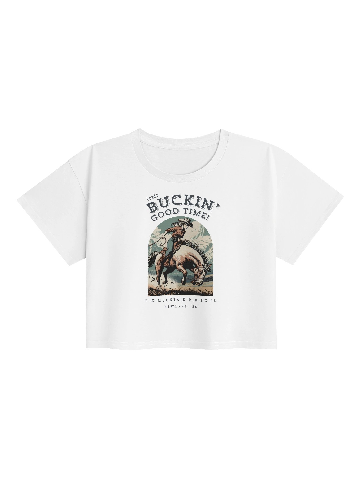 Buckin Good Time Ladies Cotton Crop Top (Light Colors) product image (1)
