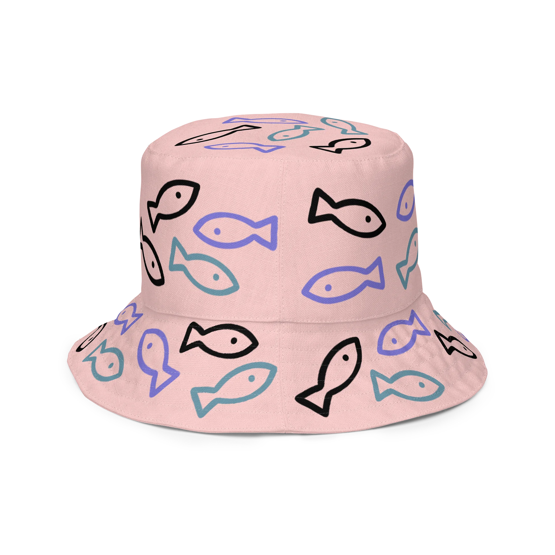 Pink Playful Fish All-Over Print Reversible Bucket Hat product image (3)