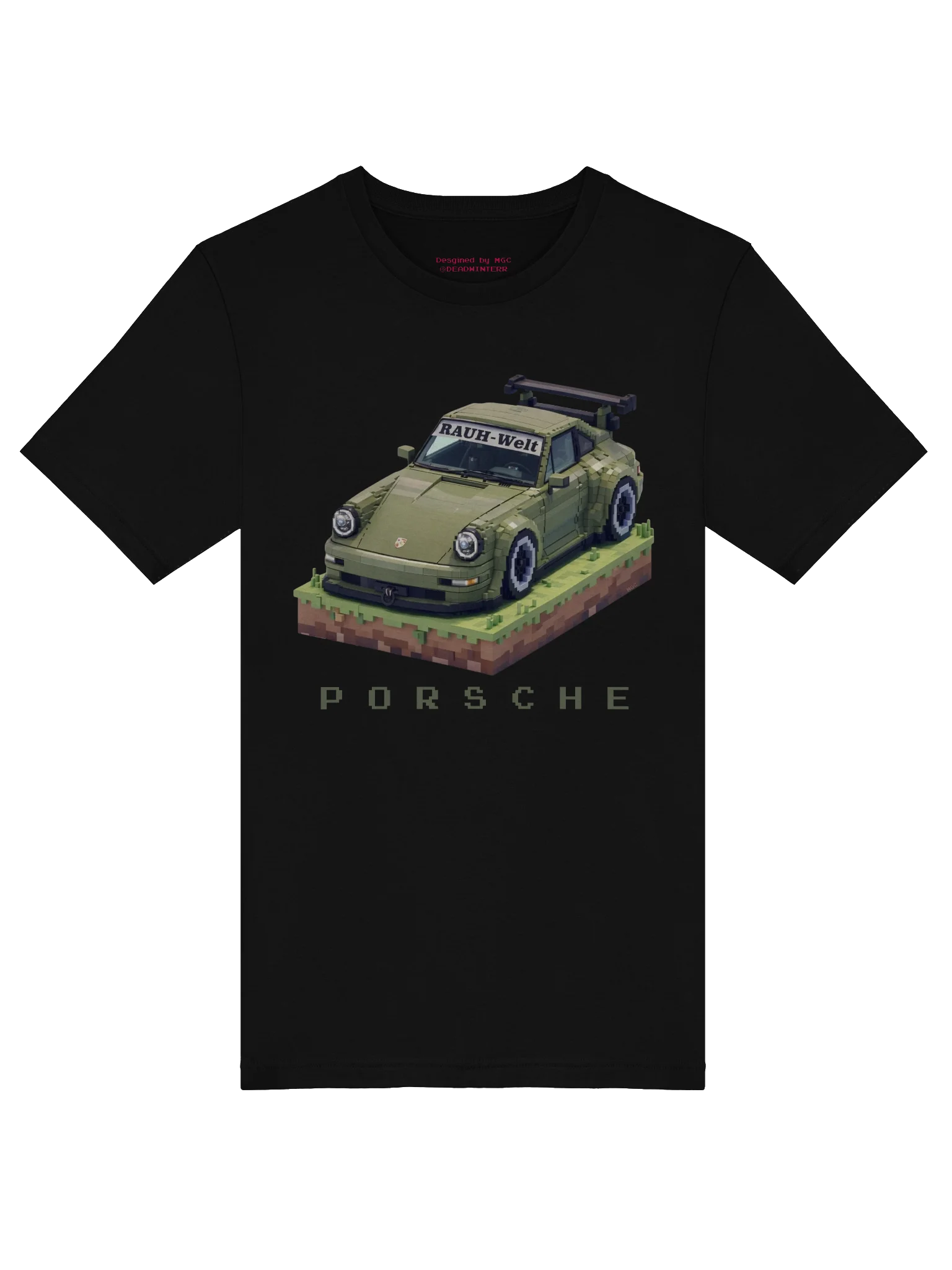 Black Olive Porsche 993 RWB "Corndog" Rauh-Welt Begriff Shirt (Pixel, Retro, Minecraft) product image (38)
