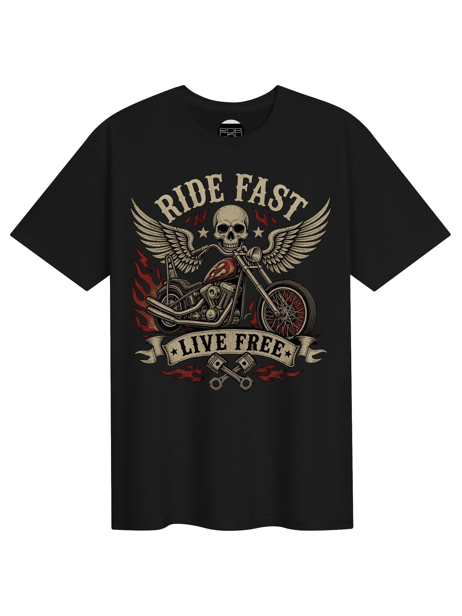 Ride Fast, Live Free Biker Skull Tee product image (1)