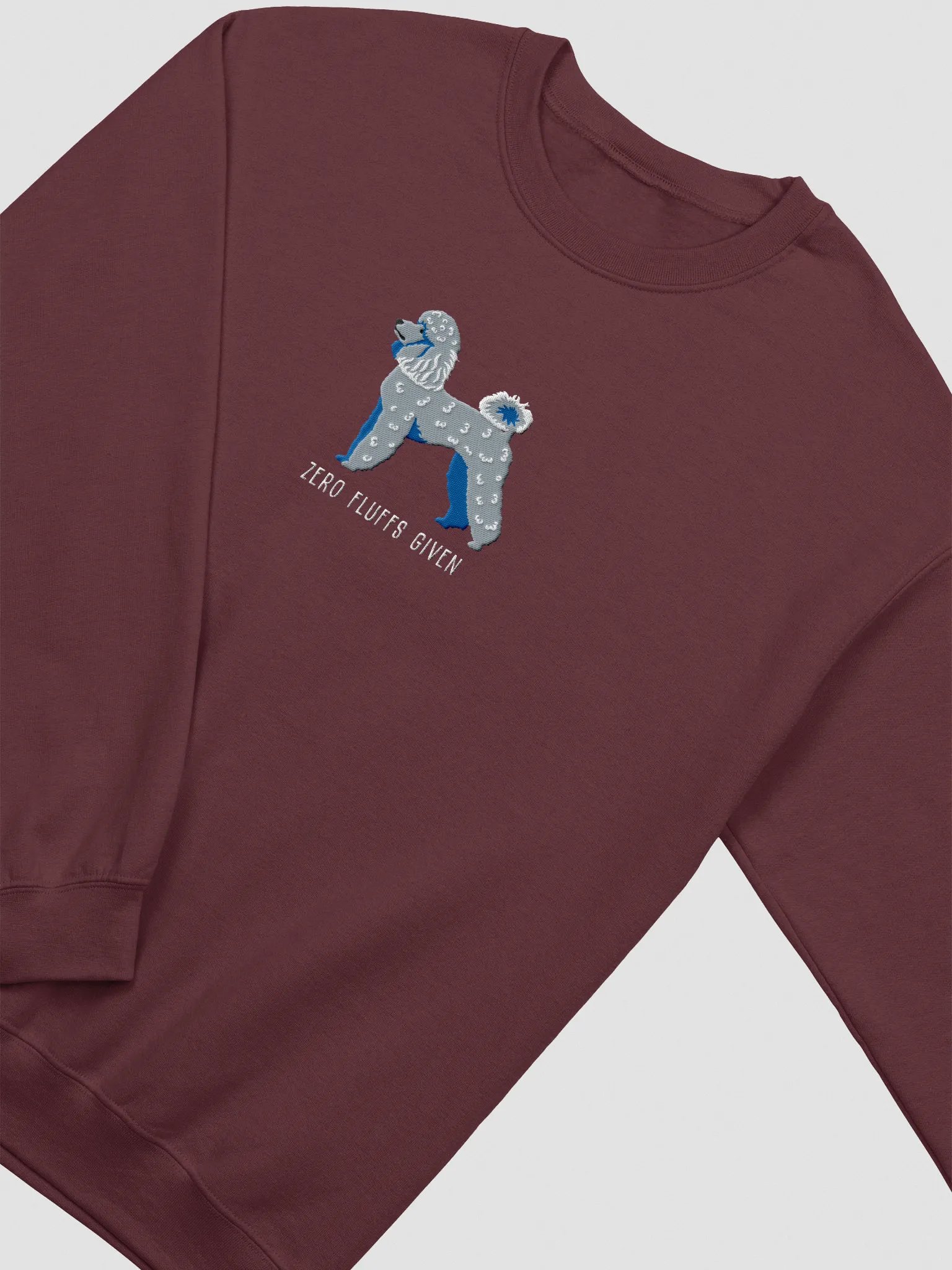 Zero Fluffs Given Sweatshirt (Embroidered) of a Mini Poodle(Blue) product image (6)