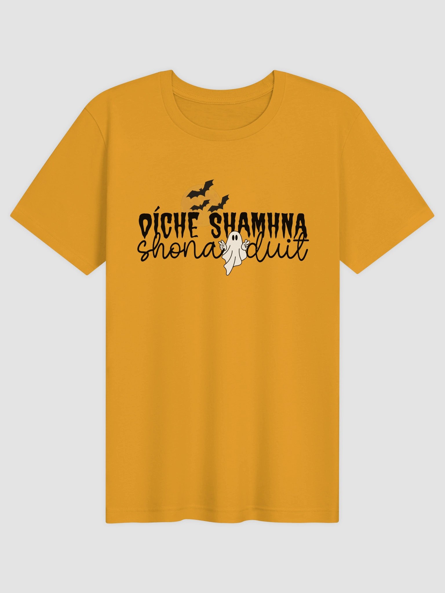 Happy Halloween in Irish / Gaeilge / Gaelic - Supersoft T-shirt with Vintage-Feel Print product image (1)