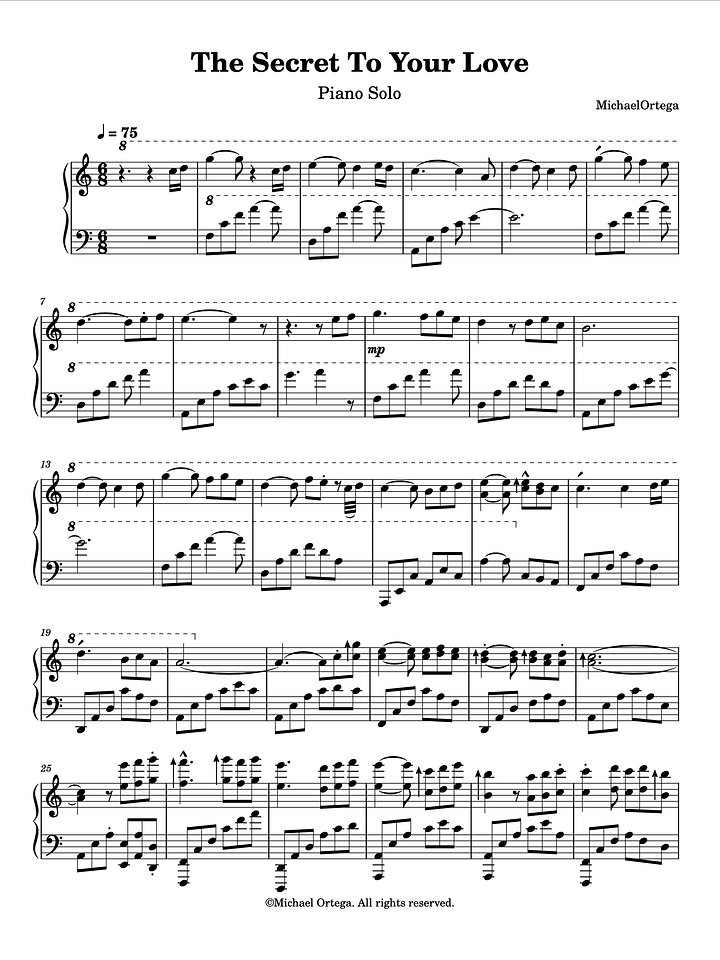 The Secret To Your Love (Piano & Violin Scores) product image (1)