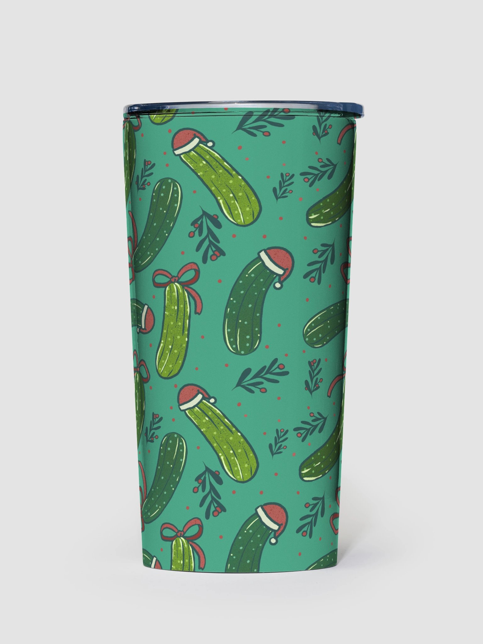Christmas Pickles Patterned Tumbler, Dark Green product image (1)