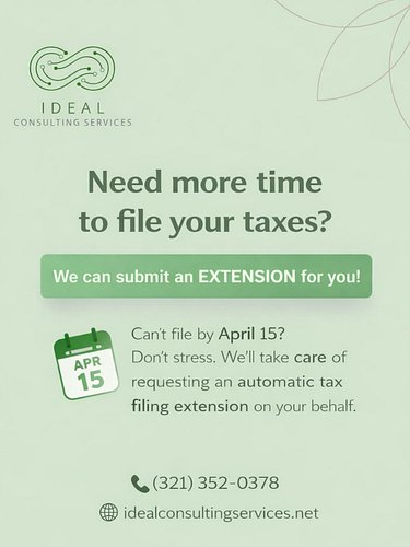 Running out of time? No stress—we’ve got you 🤍

We can file your tax extension quickly and keep everything on track.

Just re...