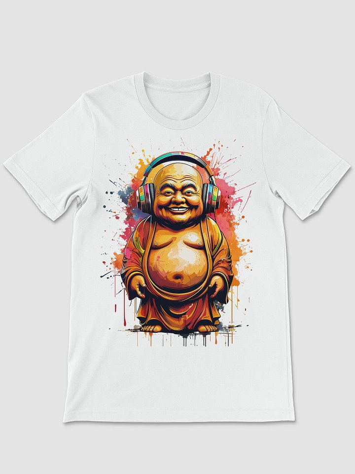 Happy Buddha in Headphones T-shirt product image (1)