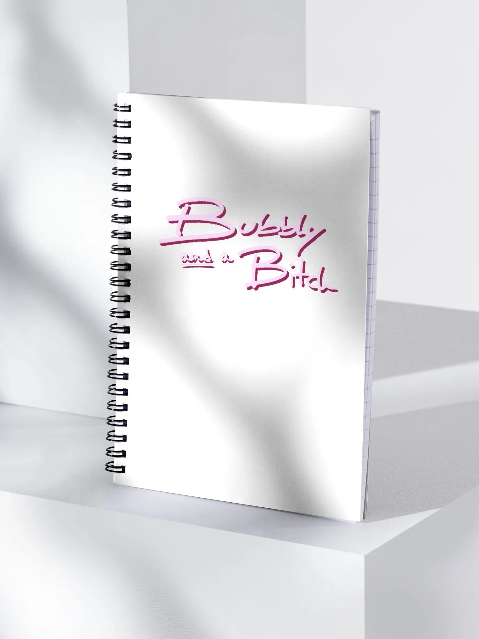 Bubbly and a B*tch (pink shadow design) notebook product image (3)