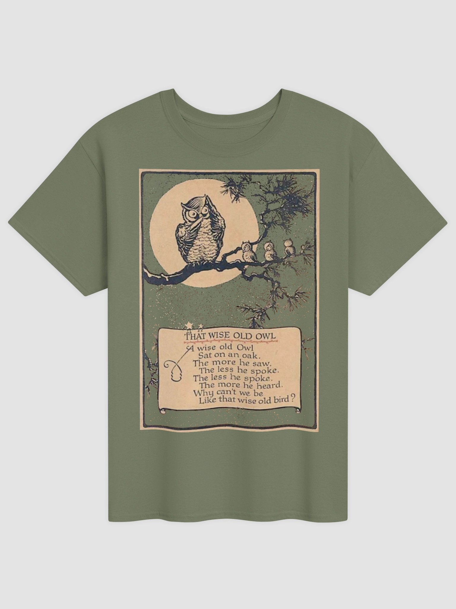 WISE OLD OWL Poem Unisex Cotton Heavyweight T-Shirt product image (1)