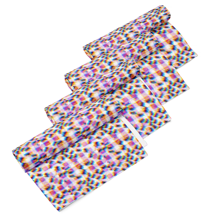 “ant picnic” glitchy pixel ants gingham napkins product image (1)