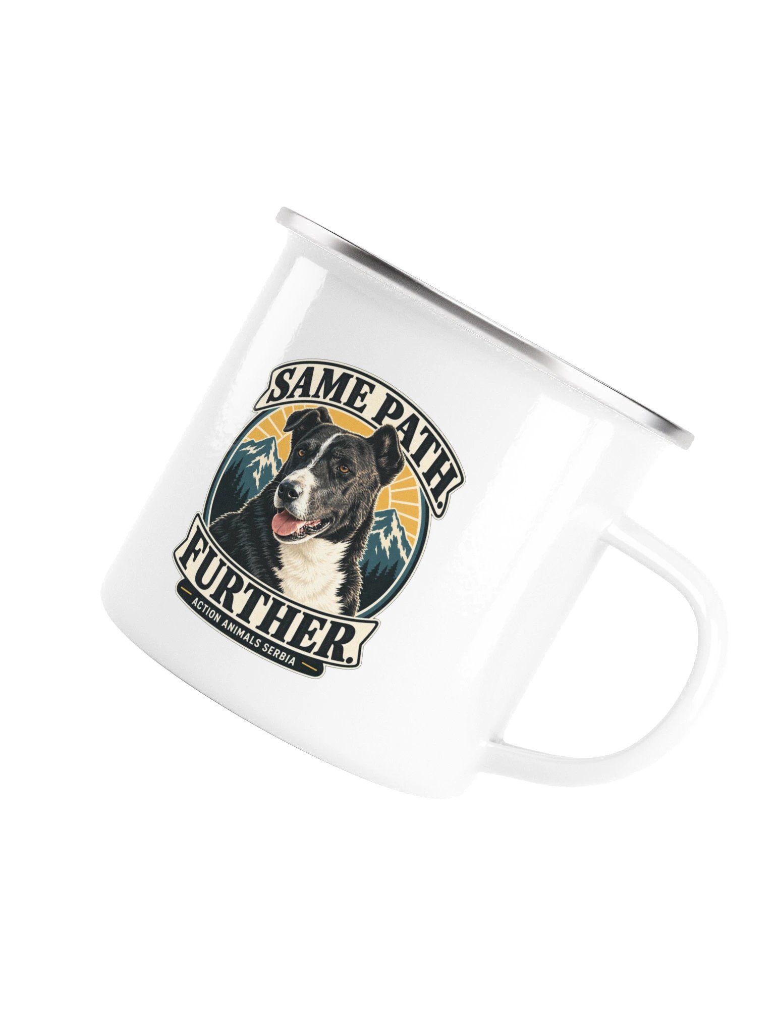 Lucky – Same Path. Further. Emaille-Tasse product image (6)