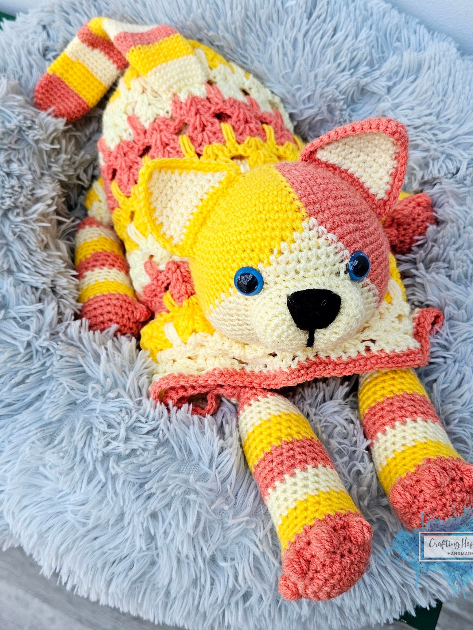 Calico Cat Crochet Baby Blanket PATTERN | Amigurumi Toy, Stroller Throw (PDF Pattern) product image (5)