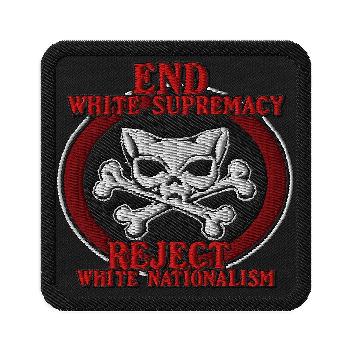 White Kat Skull Political Patch product image (1)