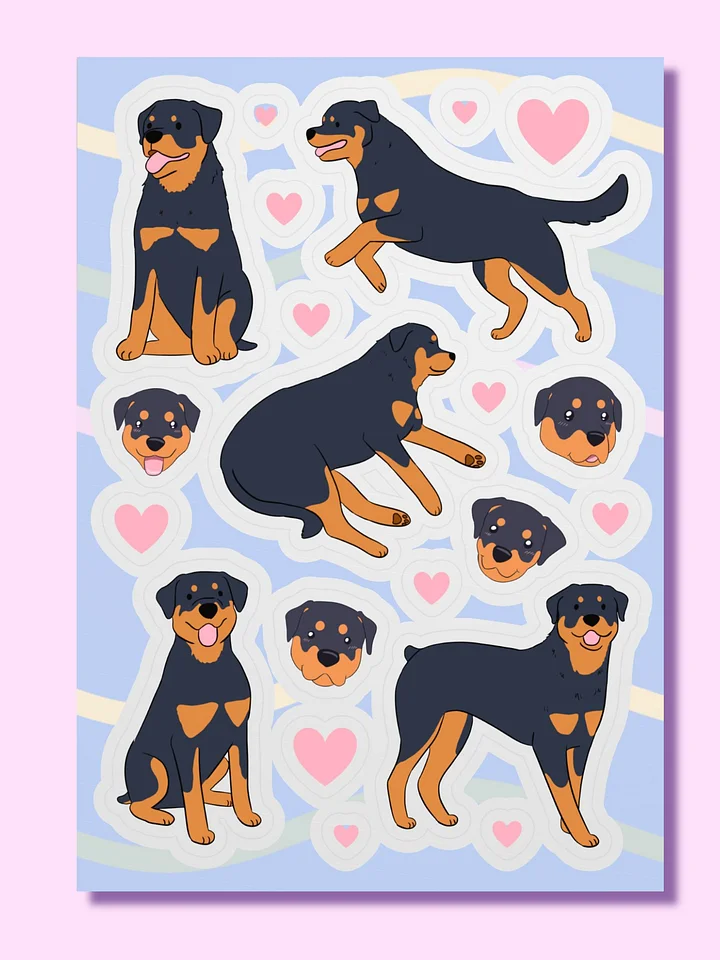 Rottweiler Love Sticker Sheet product image (1)