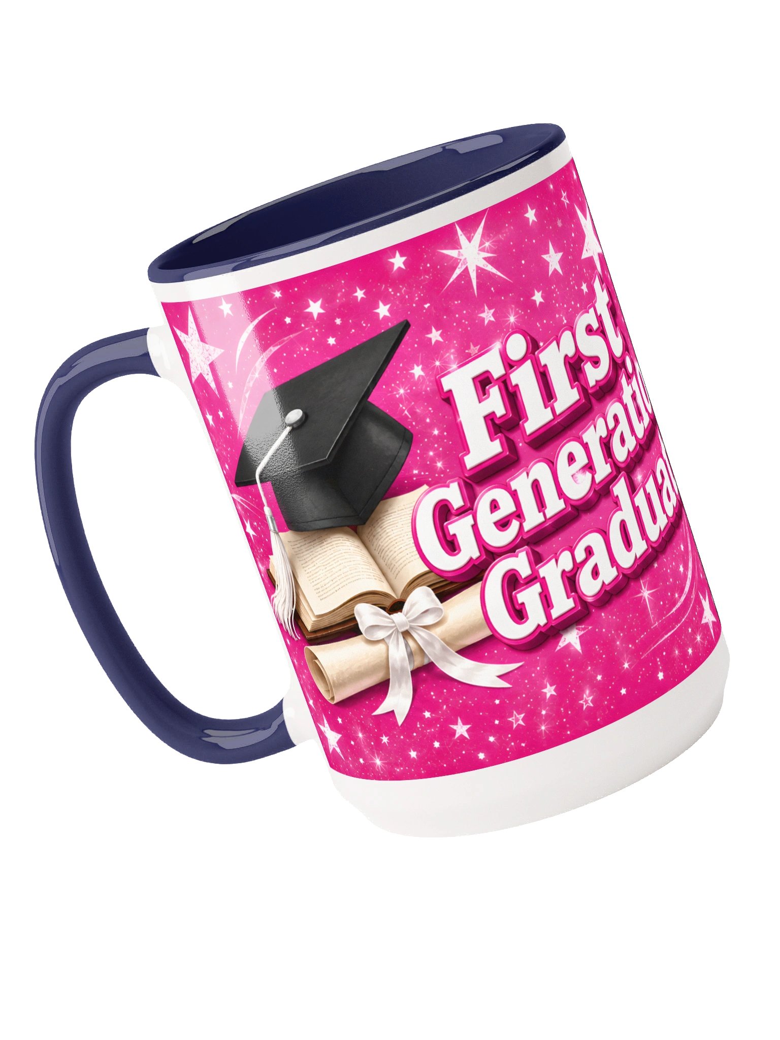 "First Generation Graduate" Graduation Mug — Pink Wrap product image (5)