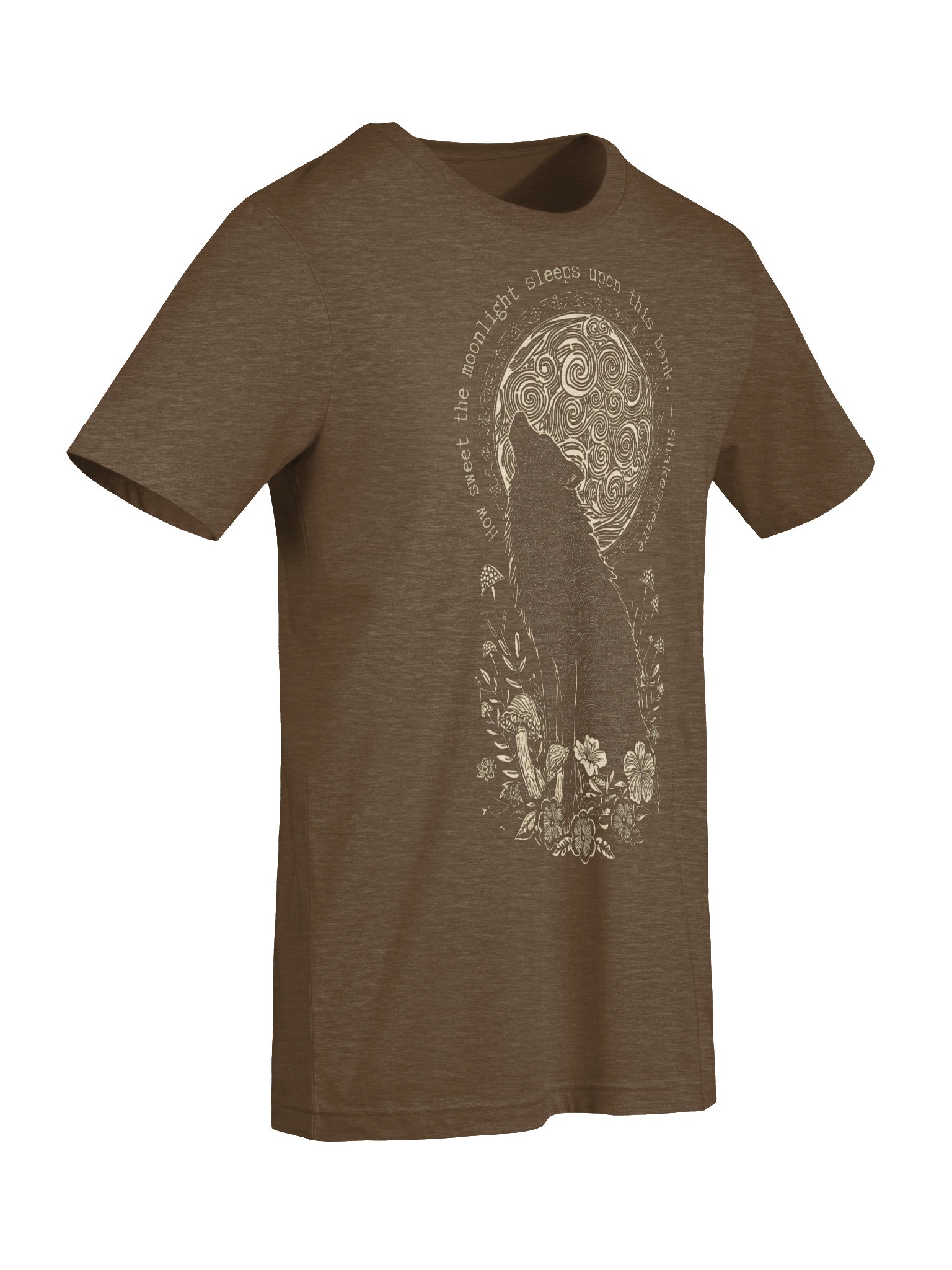 Shakespeare Wolf Tee, Moonlit Woodland Graphic for Nature Lovers product image (8)