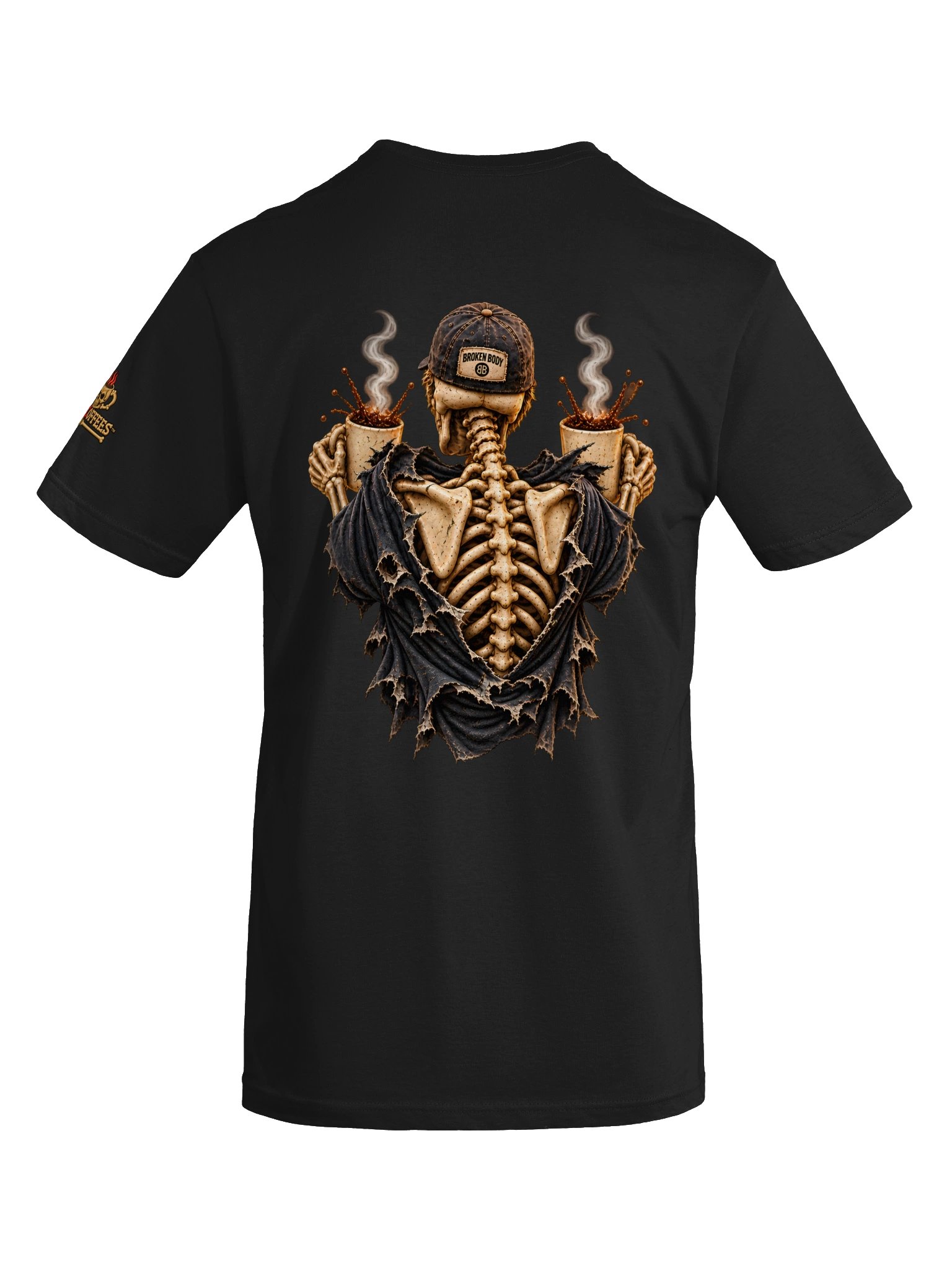 Funny Halloween Coffee Shirt — Two Hot Coffees™ Clean Going In, Vintage Coming Out | Holly-Ween™ product image (8)