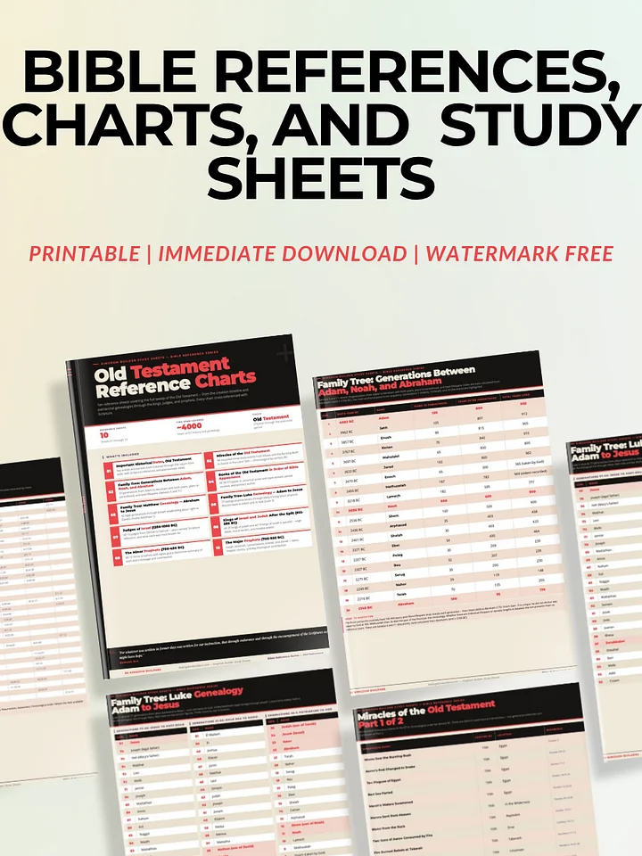 Kingdom Builder Study Sheets | Bible Reference Series - Complete Set | Digital Download product image (1)