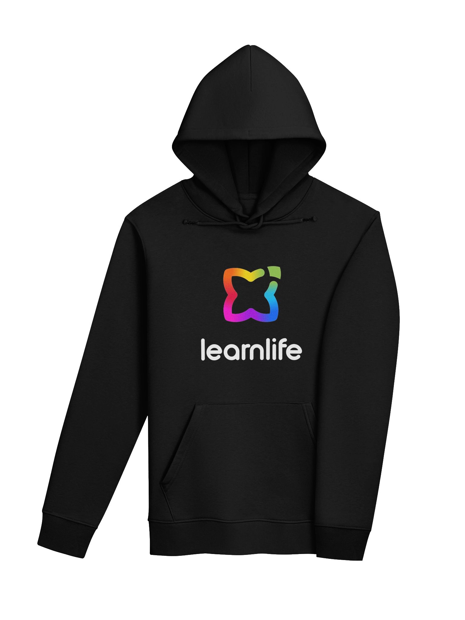 Adult/Teen Hoodie - Organic - Vertical Logo - Rainbow & White product image (4)