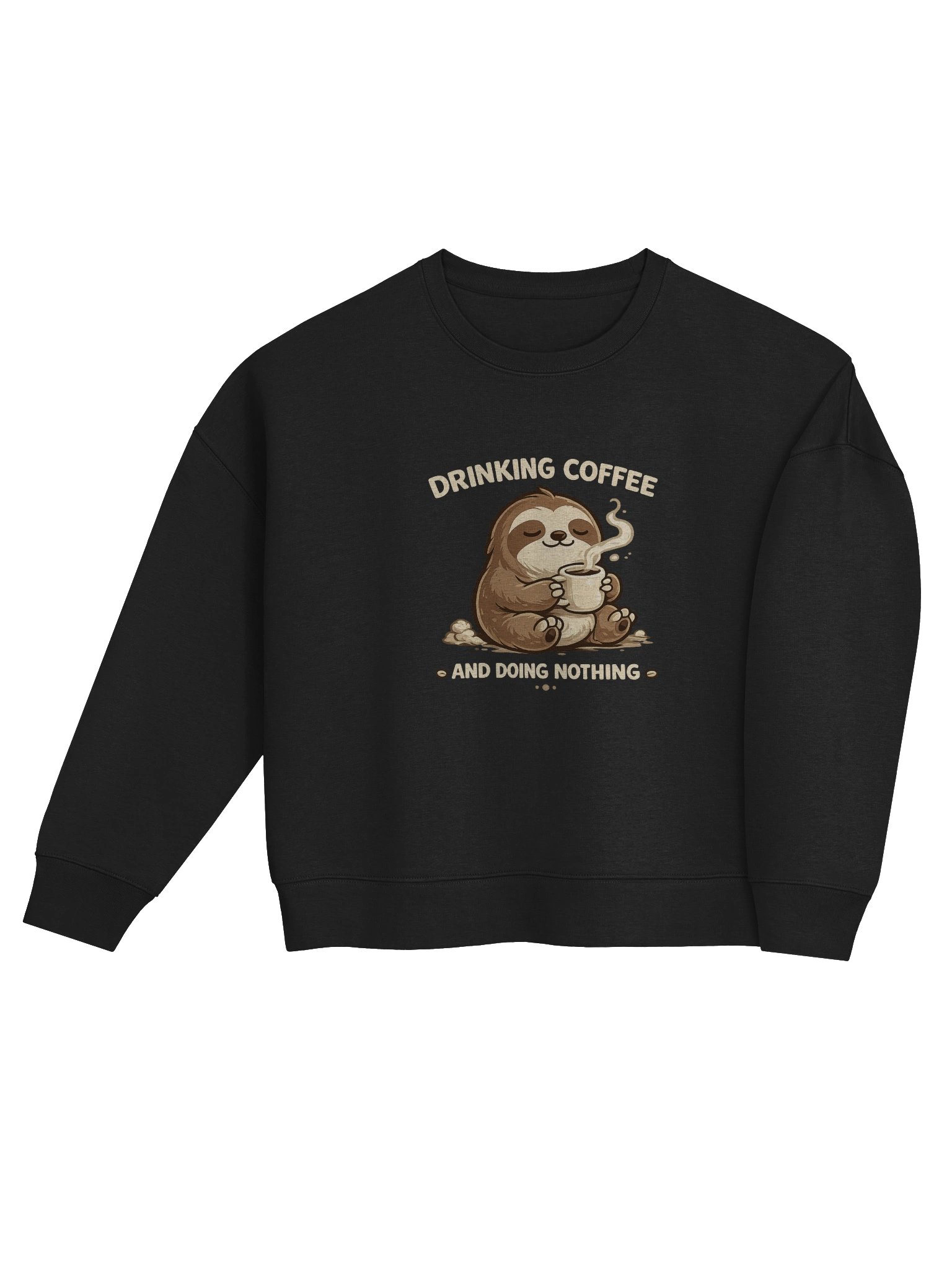 The Slow Morning Cropped Crewneck — "Drinking Coffee and Doing Nothing" product image (3)