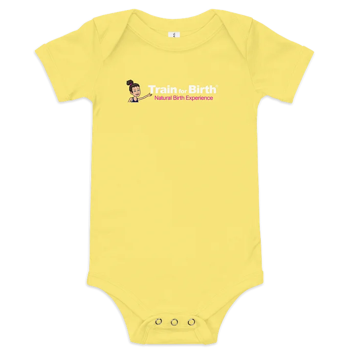 Train for Birth® Bella+Canvas Short Sleeve Yellow Baby Onesie product image (1)