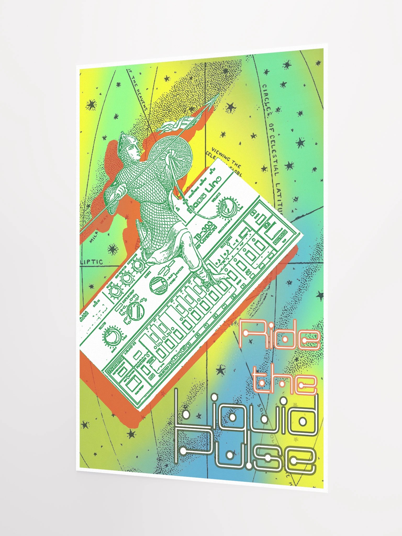 Ride the Liquid Pulse, tb-3-0-3 tribute, by Frank Fonik, Techno EDM Matte Paper Poster product image (2)