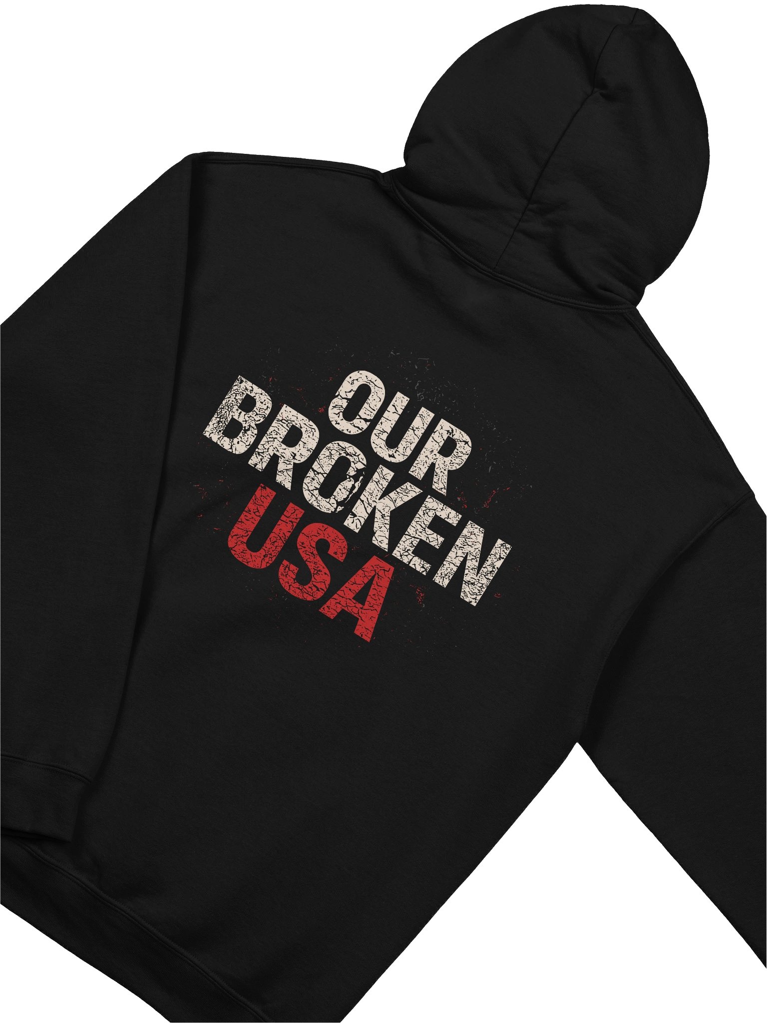 Our Broken USA Essential Hoodie – Two-Sided Unisex Protest Sweatshirt | Political Statement Apparel product image (4)