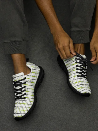Neon Cyber-Grid Urban Sneaker Digital Jungle Men's Athletic Shoes product image (3)
