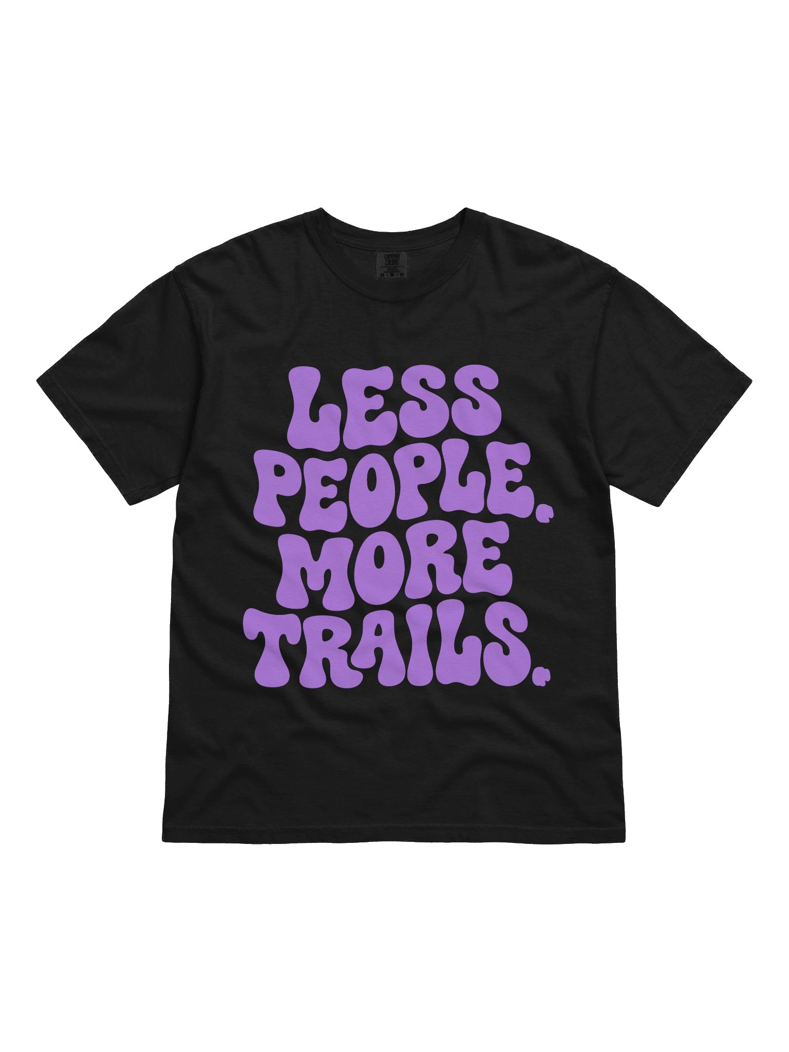 Less People More Trails T-Shirt – Retro Bubble Letter Hiking & Nature Lover Apparel product image (1)
