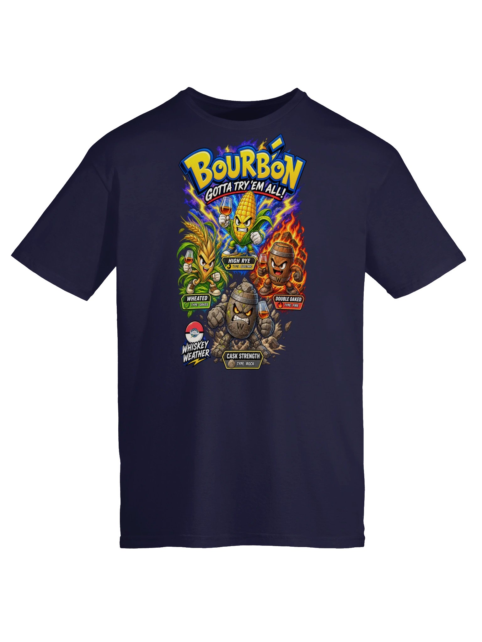 Bourbon Gotta Try ’Em All Types T-Shirt product image (41)