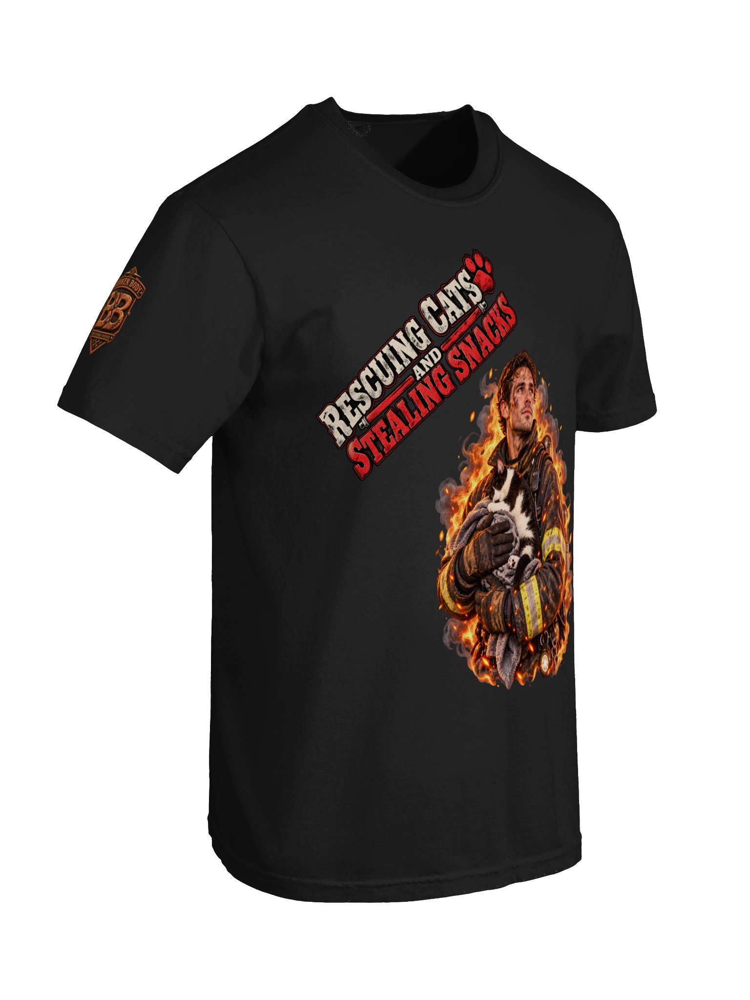 Funny Firefighter Shirt — Rescuing Cats & Stealing Snacks | Flat Out Broken™ product image (7)