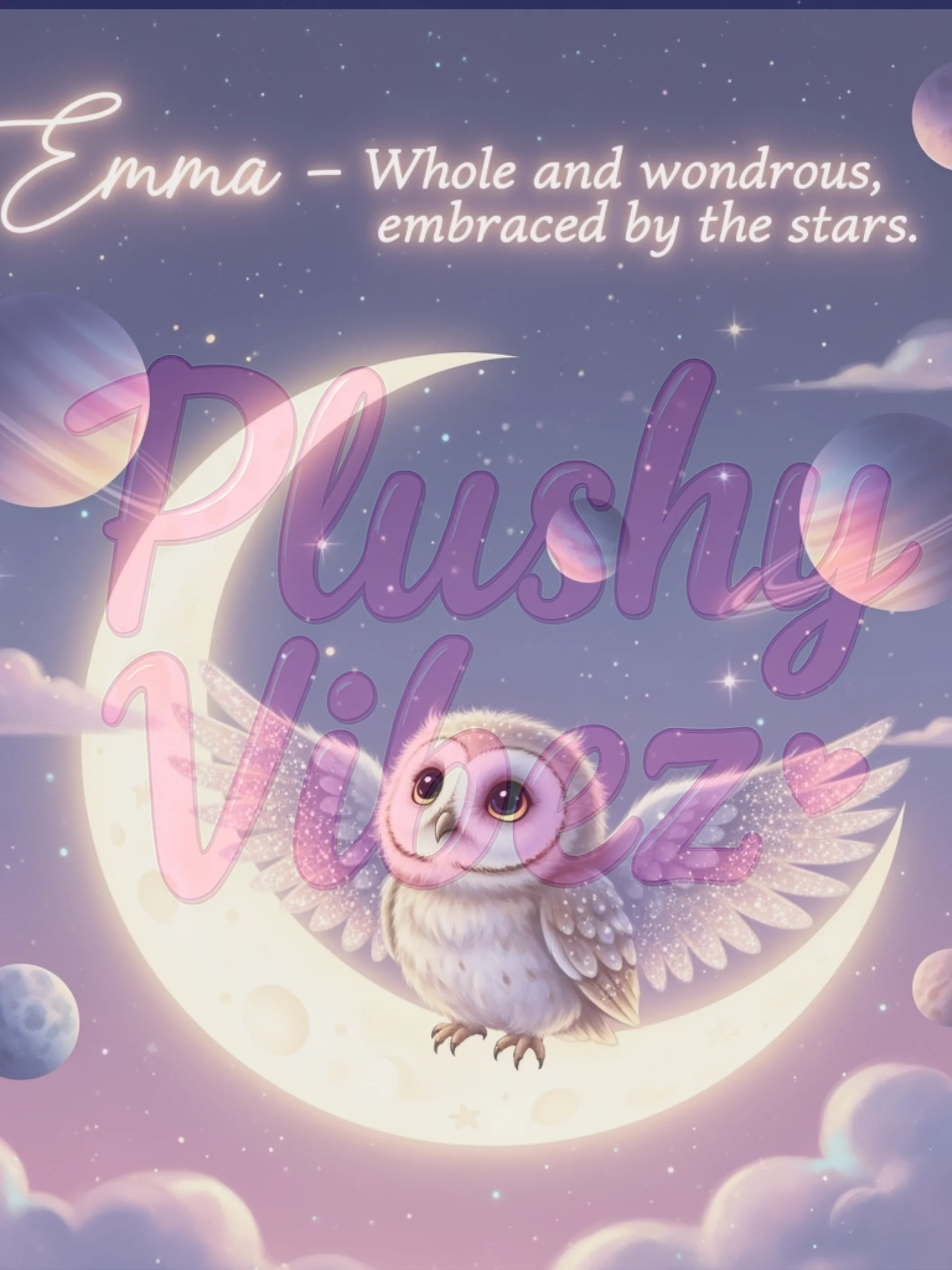 Emma – Whole and Wondrous-Celestial Name Art | Digital Nursery Print product image (1)