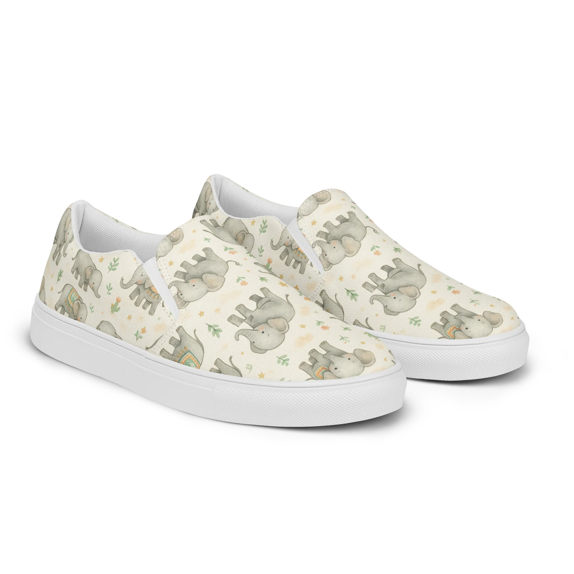 Whimsical Baby Elephant Slip-On Shoes – Cute Animal Pattern for All Ages product image (3)