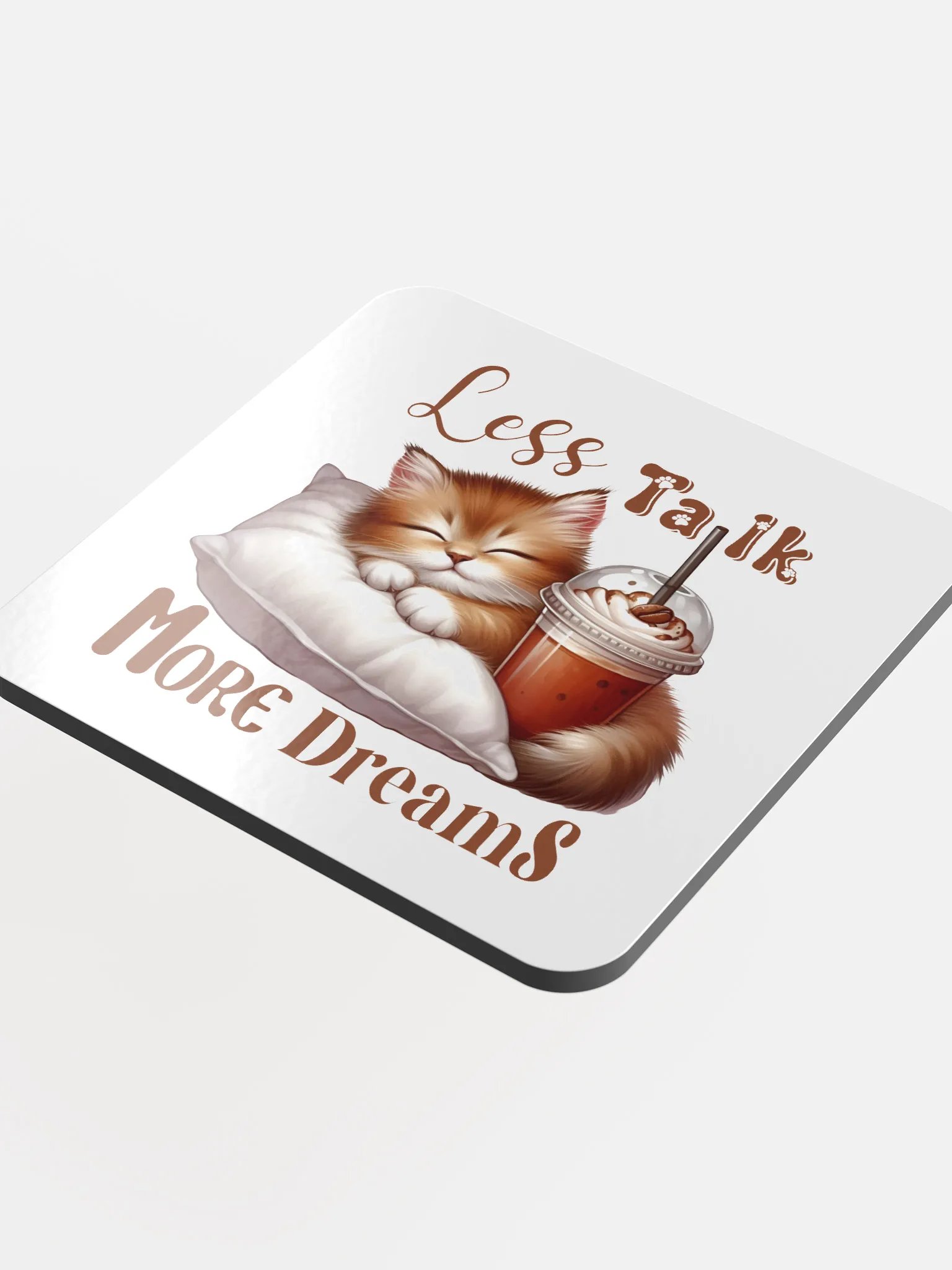 Dreamy Cat Less Talk More Dreams Coaster Set product image (4)
