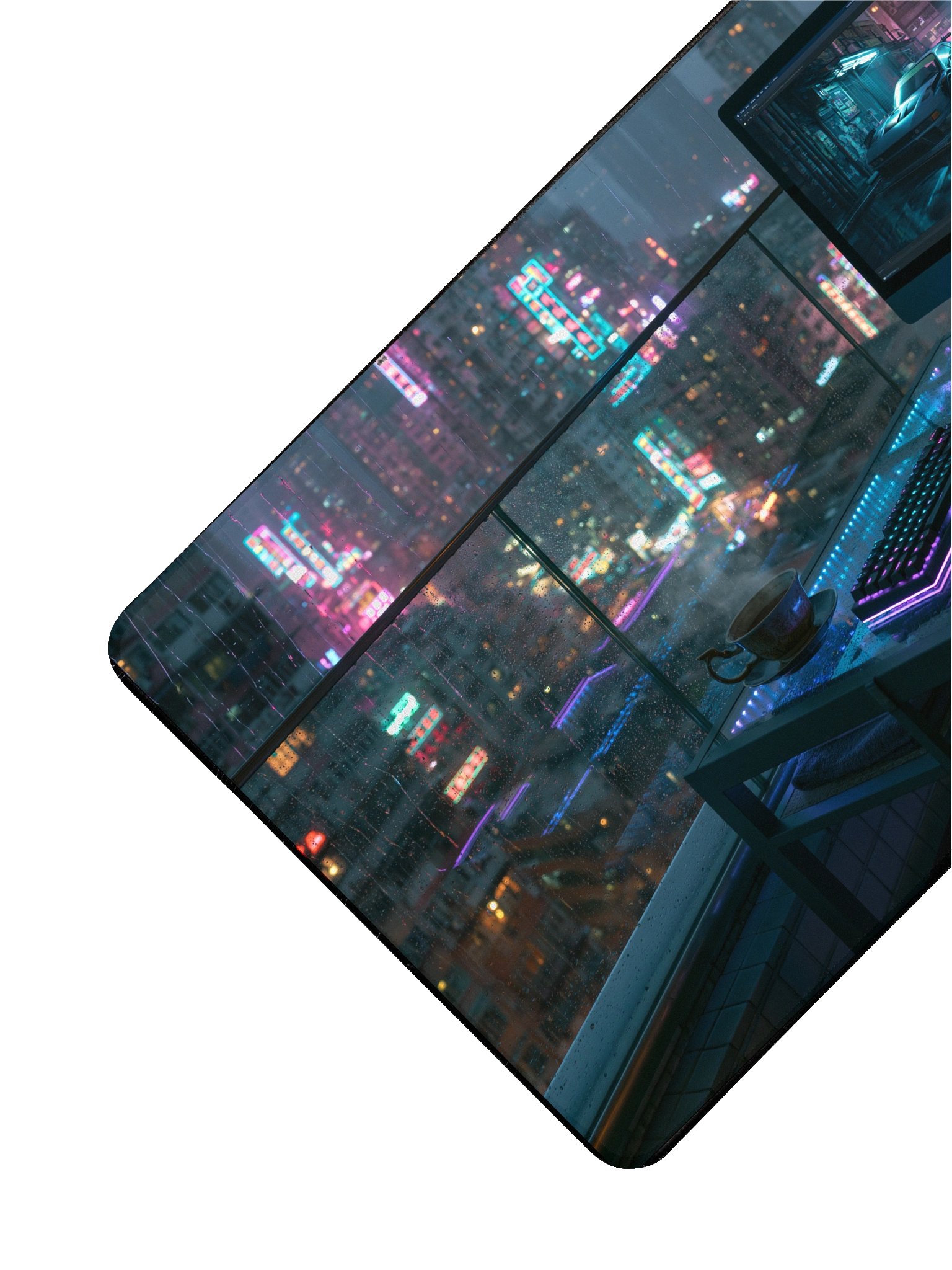Neon Balcony Midnight Desk Mat product image (3)