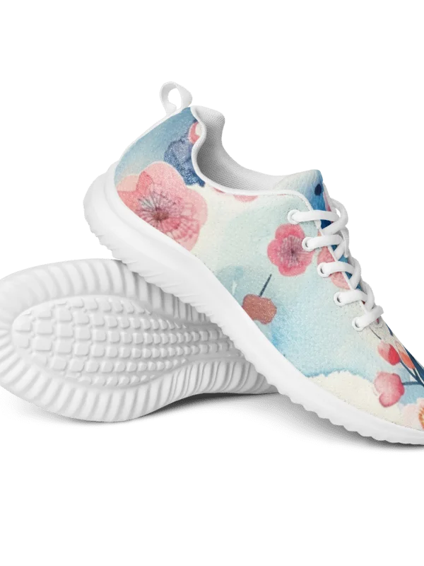 Traditional Japanese Watercolor Athletic Shoes - Pink Plum Blossom Sneakers product image (3)