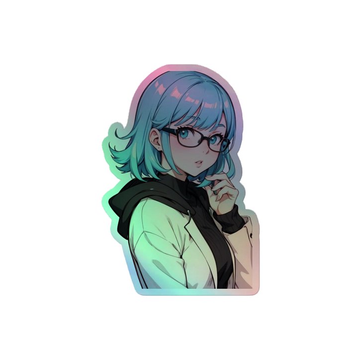 (AQUA WAIFU) HOLOGRAPHIC" STICKERS product image (2)