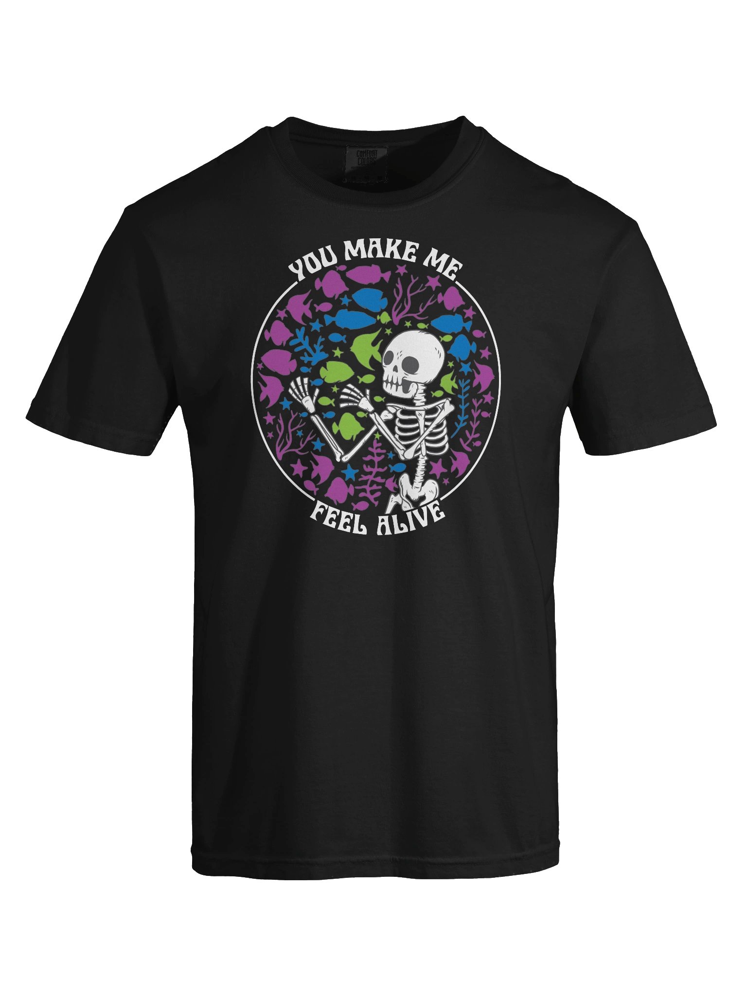 You Make Me Feel Alive Reef Tank Shirt – Funny Skeleton Aquarium Lover Tee product image (9)
