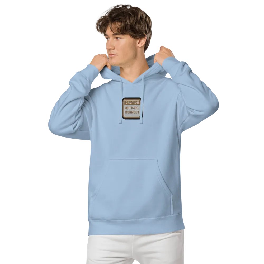 CAUTION: ASD BURNOUT embroidered pigment hoodie (brown bubble design) product image (4)