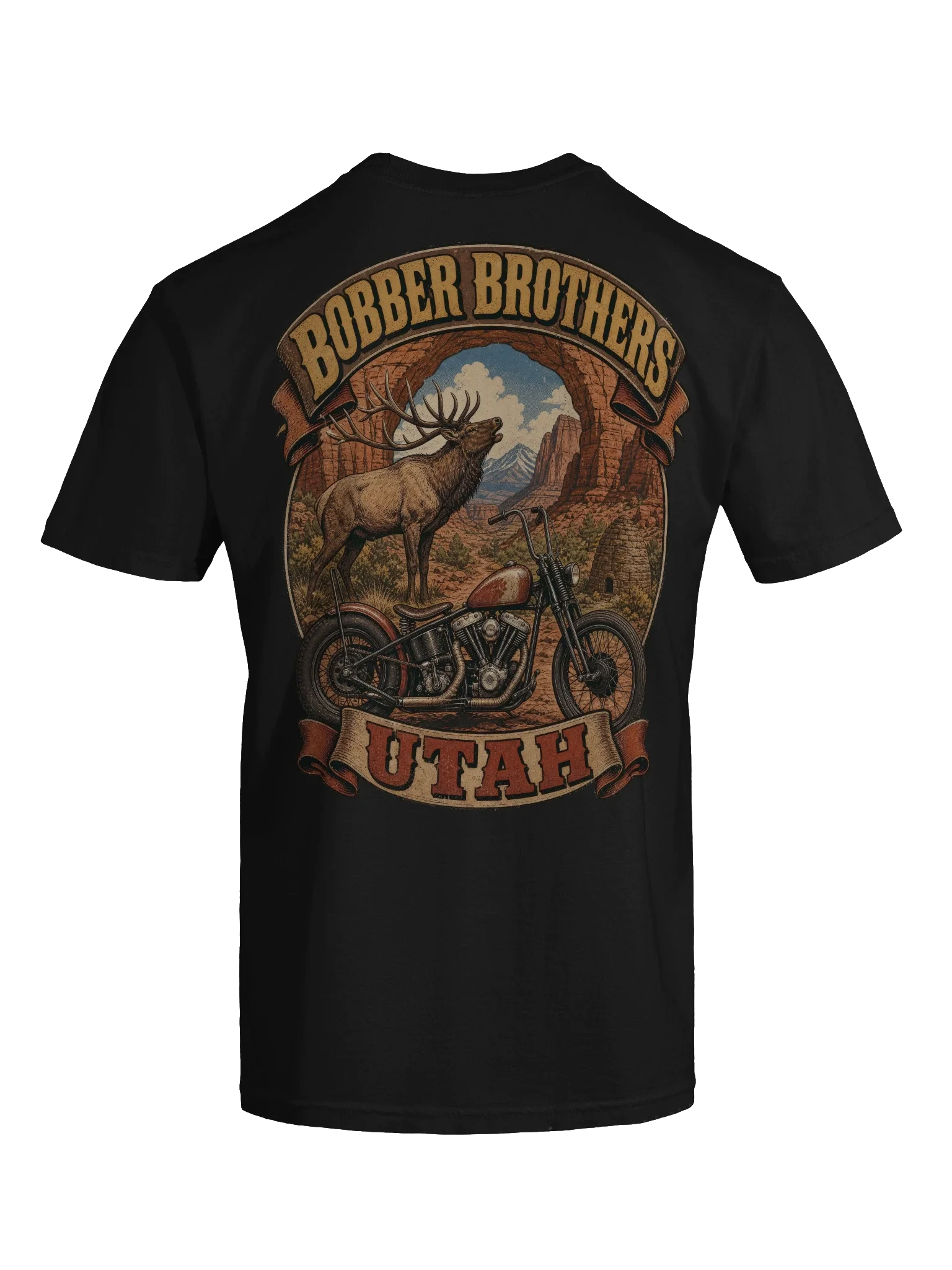 Utah motorcycle t-shirt design by Bobber Brothers