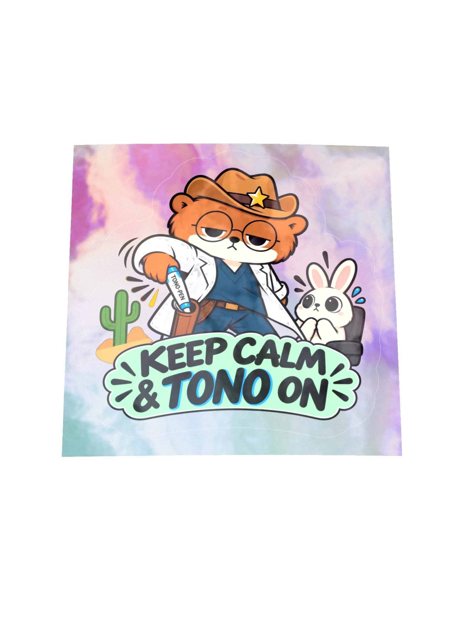 Sleepy Optometrist Keep Calm & Tono On Holographic Sticker Sheet product image (1)