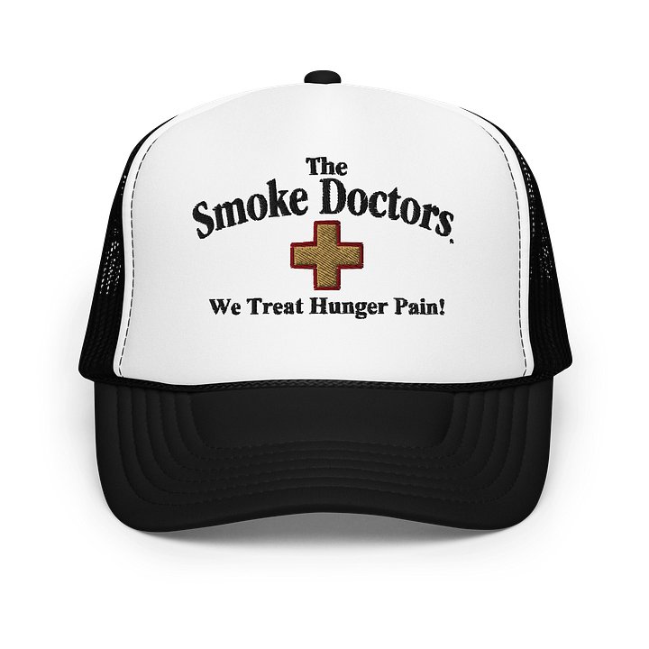 The Smoke Doctors Embroidered White Trucker Cap product image (1)