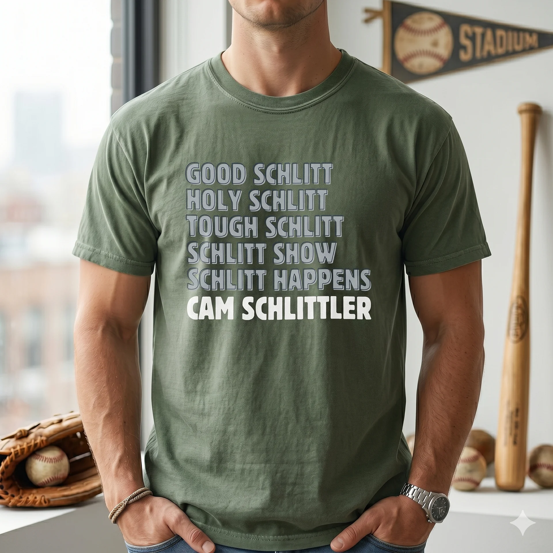 Cam Schlittler "Schlitt Happens" Funny Baseball & Sports Tee product image (7)