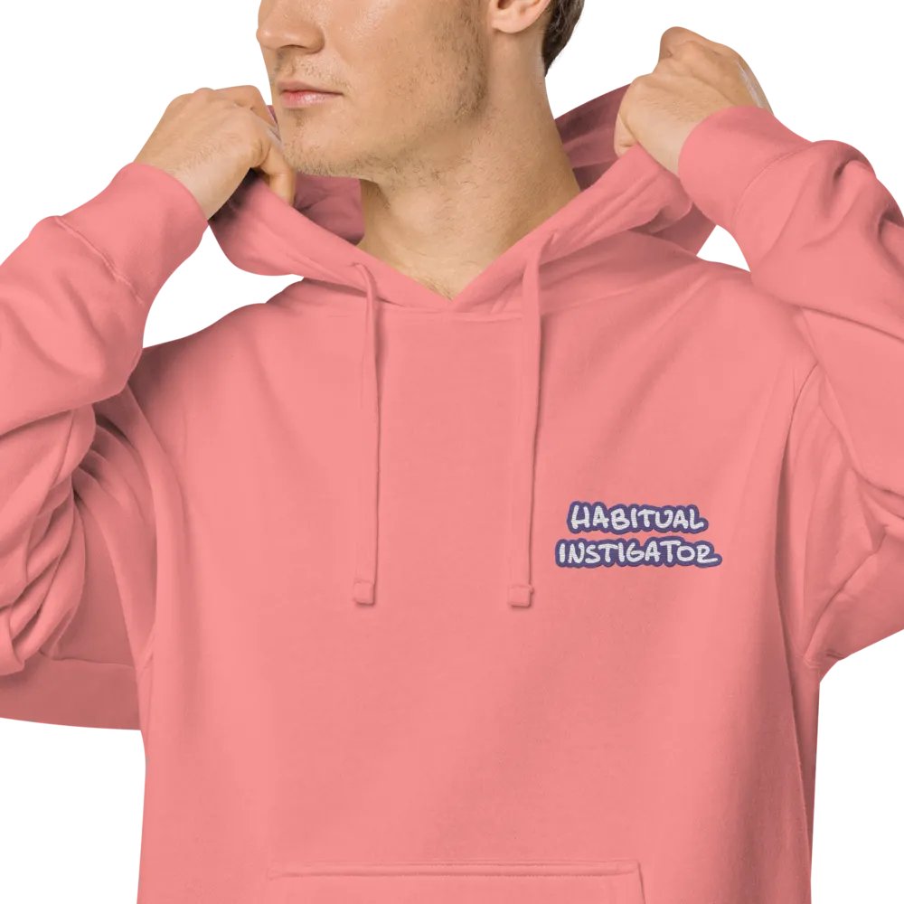 Habitual Instigator (L.C. purple bubble design 2) embroidered pigment hoodie product image (7)