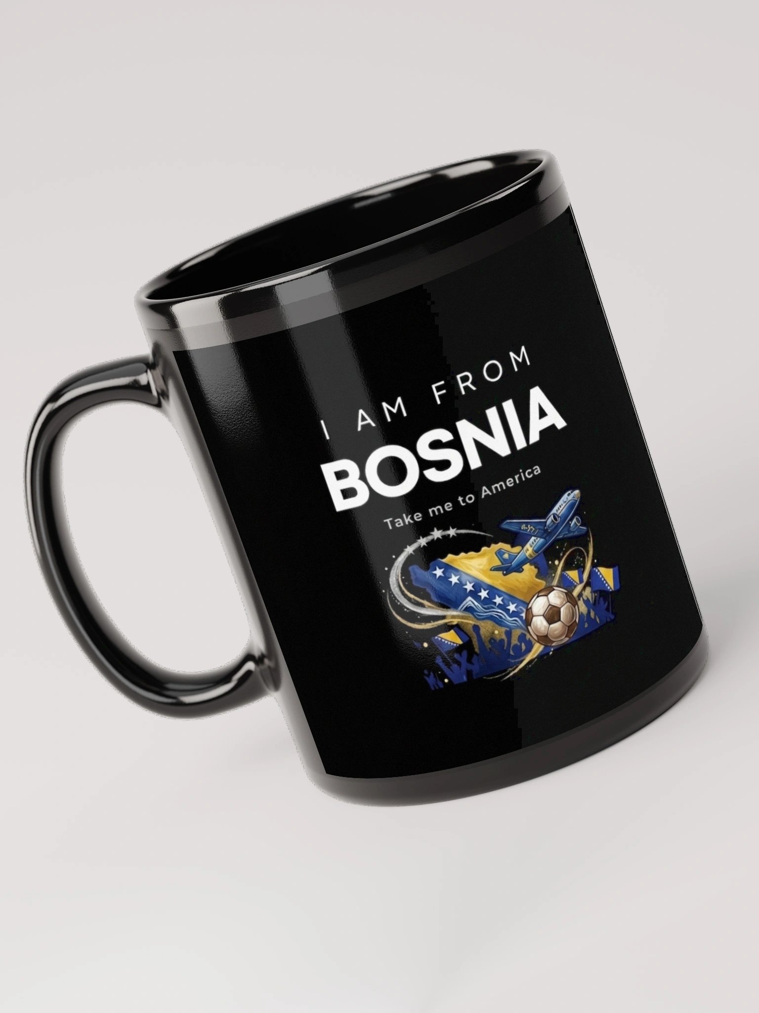 I Am From Bosnia - Take Me to America Coffee Mug (Black) product image (5)