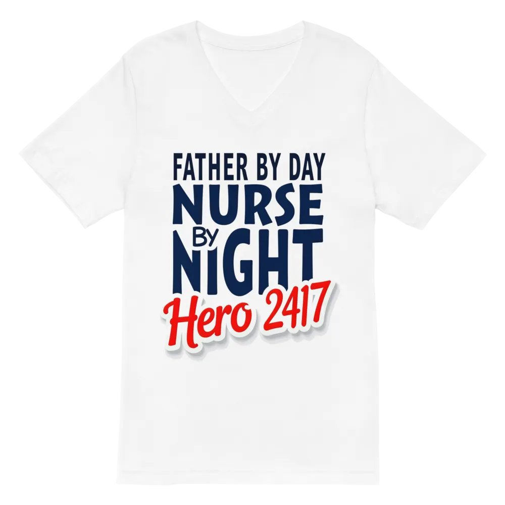 father by day, nurse by night, Hero 24/7 , V-Neck Tee product image (2)
